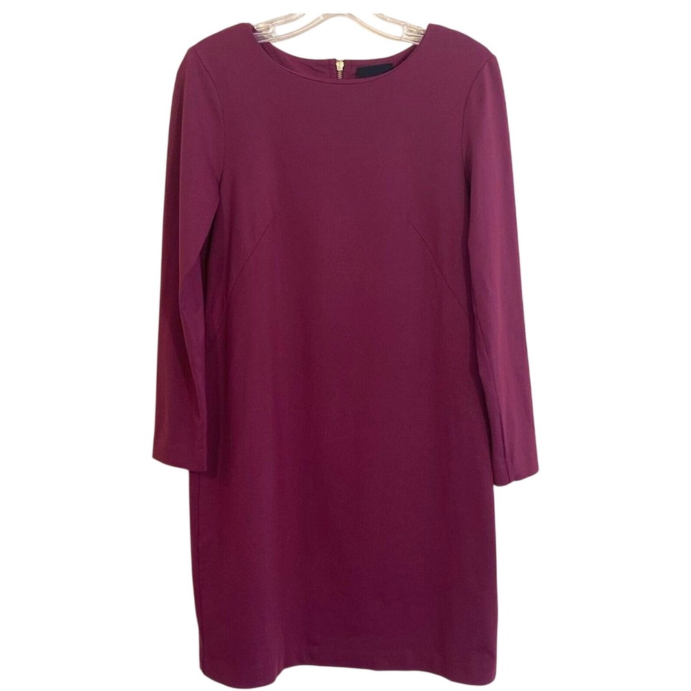 Cynthia Rowley Soft Stretch Burgundy Plum Long Sleeve Shift Dress Sz‎ 4